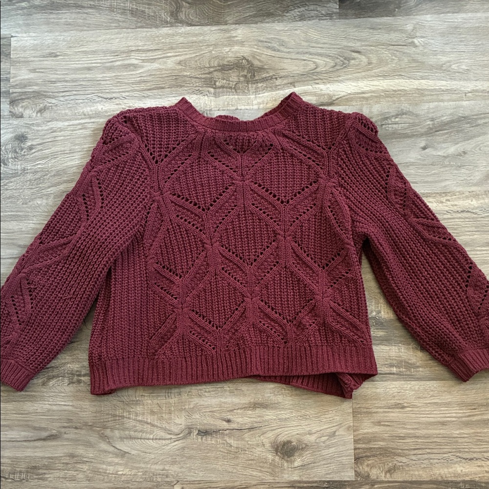 Cable Knit Maroon Sweater